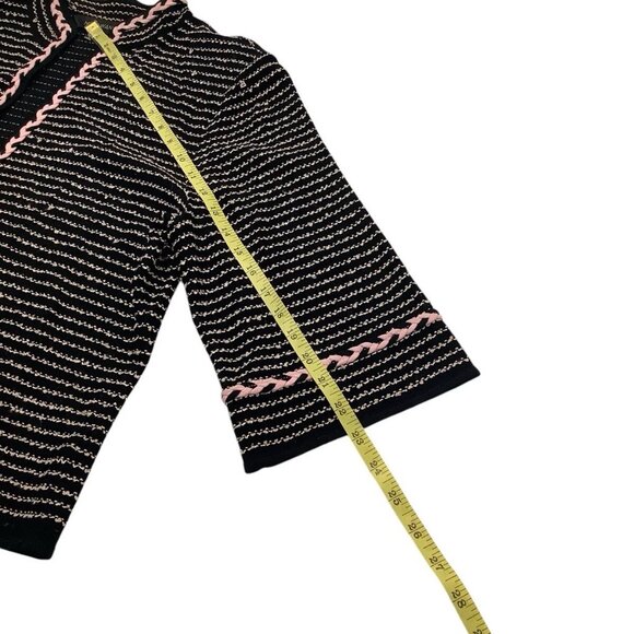 Ming Wang Black/Pink Cardigan Open Blazer Womens Size PL 100% Filament Acrylic - Picture 9 of 13